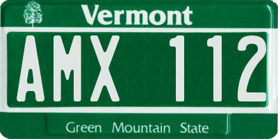 VT license plate AMX112