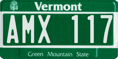 VT license plate AMX117