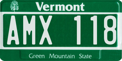 VT license plate AMX118