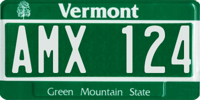 VT license plate AMX124