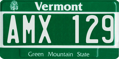 VT license plate AMX129