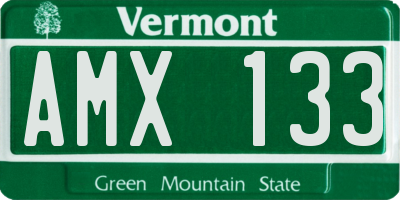 VT license plate AMX133