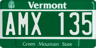VT license plate AMX135