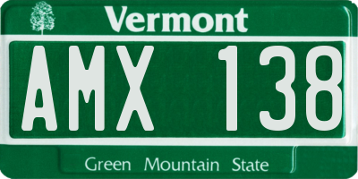 VT license plate AMX138
