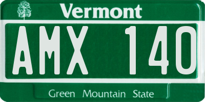 VT license plate AMX140