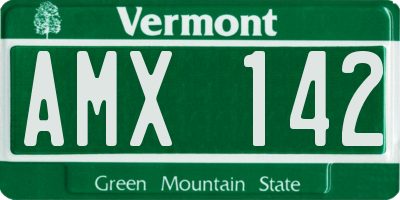 VT license plate AMX142