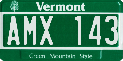 VT license plate AMX143