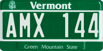 VT license plate AMX144