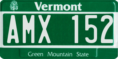 VT license plate AMX152