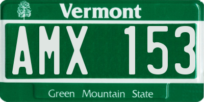 VT license plate AMX153
