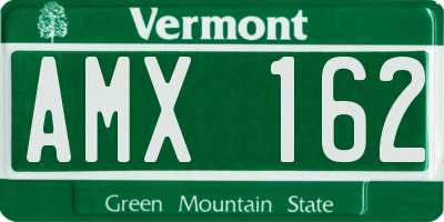 VT license plate AMX162
