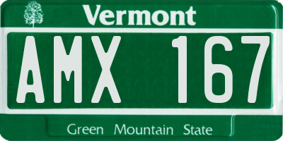 VT license plate AMX167