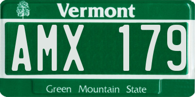 VT license plate AMX179