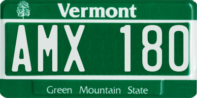 VT license plate AMX180