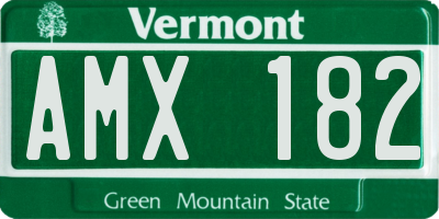 VT license plate AMX182