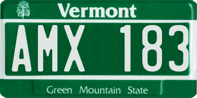 VT license plate AMX183