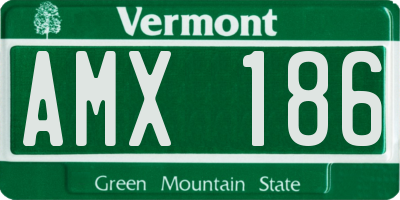 VT license plate AMX186