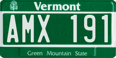 VT license plate AMX191