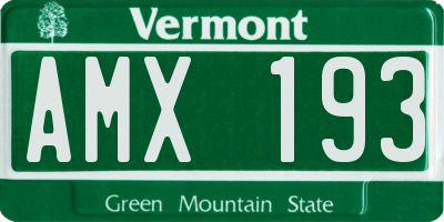 VT license plate AMX193