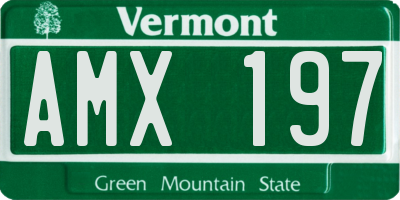 VT license plate AMX197