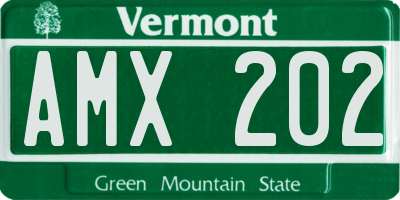 VT license plate AMX202