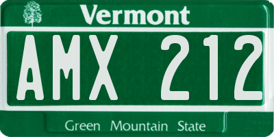 VT license plate AMX212