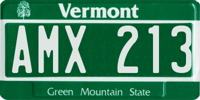 VT license plate AMX213