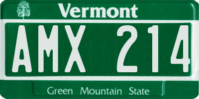 VT license plate AMX214