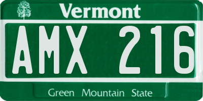 VT license plate AMX216