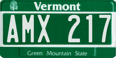 VT license plate AMX217