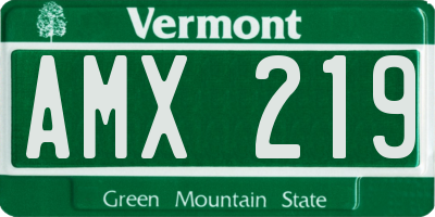 VT license plate AMX219