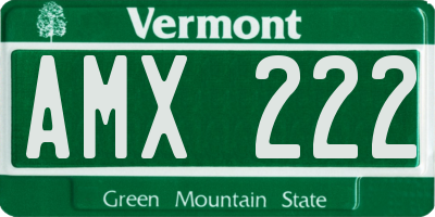 VT license plate AMX222