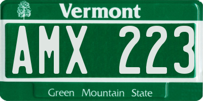 VT license plate AMX223