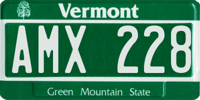 VT license plate AMX228