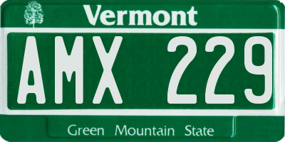 VT license plate AMX229