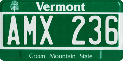 VT license plate AMX236