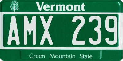 VT license plate AMX239