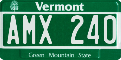 VT license plate AMX240
