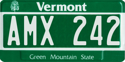 VT license plate AMX242
