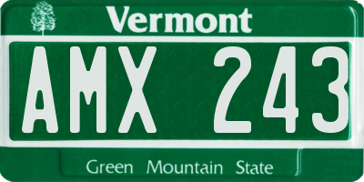 VT license plate AMX243