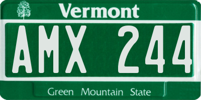 VT license plate AMX244