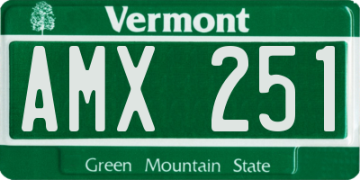 VT license plate AMX251