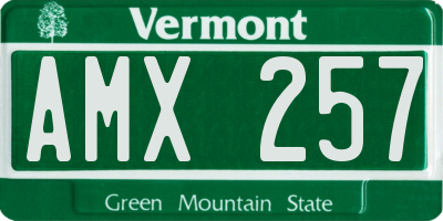 VT license plate AMX257