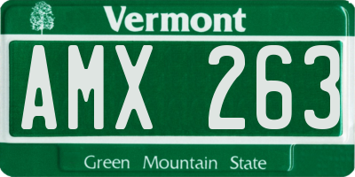 VT license plate AMX263