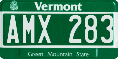VT license plate AMX283