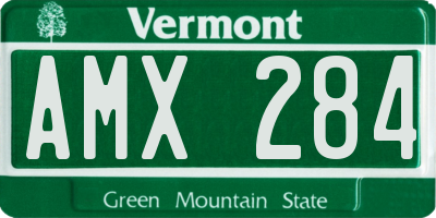 VT license plate AMX284