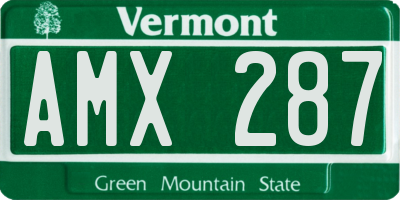 VT license plate AMX287