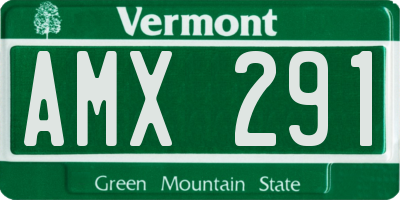 VT license plate AMX291