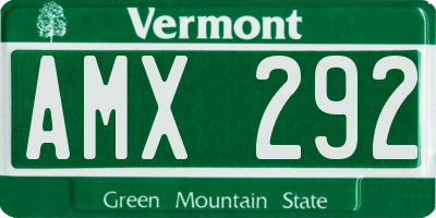 VT license plate AMX292