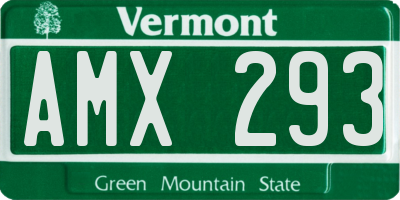VT license plate AMX293